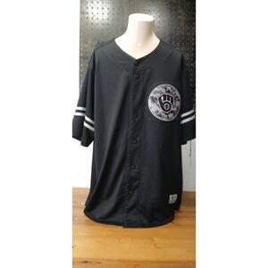 MILWAUKEE BREWERS BUTTON UP TRUE FAN MENS SIZE LARGE BLACK
